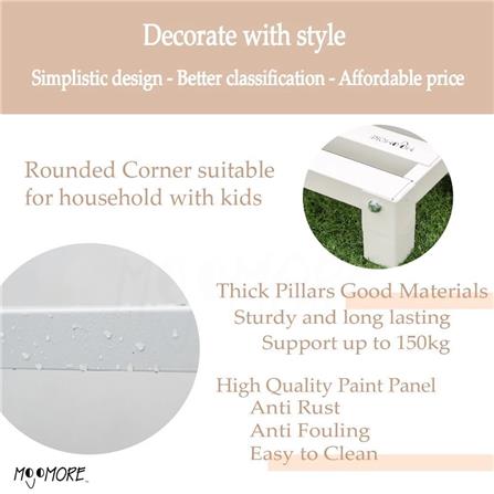 MOJOMORE HEAVY DUTY FLOWER POT RACK GALAXY WHITE 80L X 33H