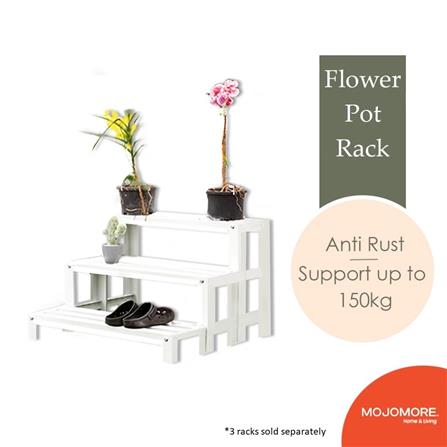 MOJOMORE HEAVY DUTY FLOWER POT RACK GALAXY WHITE 80L X 33H