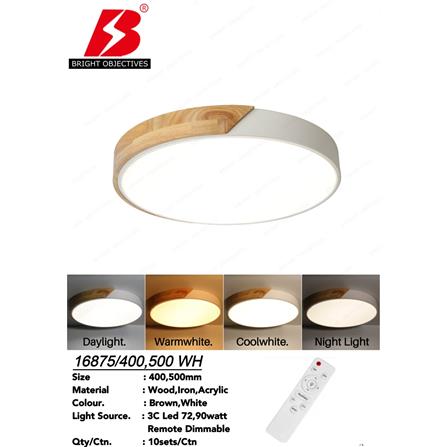 BRIGHT OBJECTIVE CEILING LAMP 16875-500 WH BRN WH 50CM