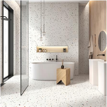 CITIGRES FLOOR TILE PORCELAIN RUSTIC MATT 60X60CM TERRAZZO WHITE CGMS66536 1.44M2