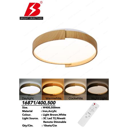 BRIGHT OBJECTIVE CEILING LAMP 16871-400 BROWN WHTE 40CM
