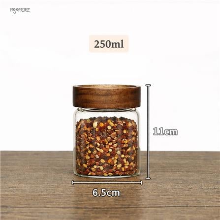 MOJOMORE GLASS JAR WITH WOODEN LID 330ML