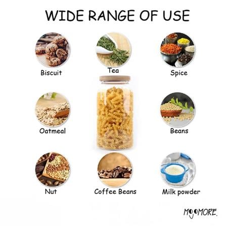 MOJOMORE GLASS JAR WITH WOODEN LID 330ML