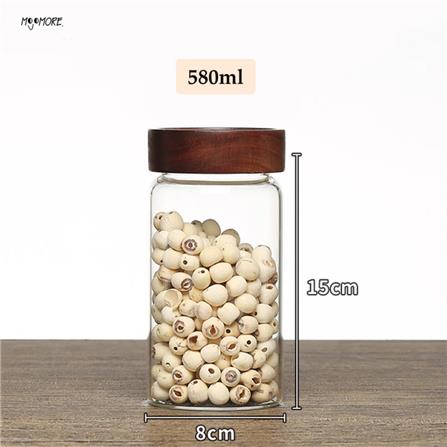 MOJOMORE GLASS JAR WITH WOODEN LID 580ML