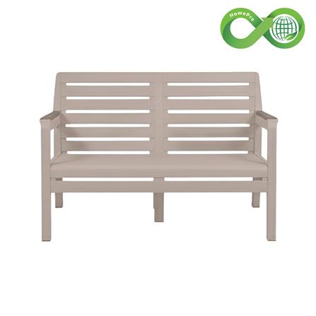 2-SEATER PATIO BENCH SPRING MONTANA CIRCULAR TAUPE