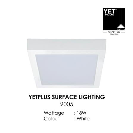 YETPLUS LED SURFACE DOWNLIGHT 9005 18W 3000K WHITE SQUARE