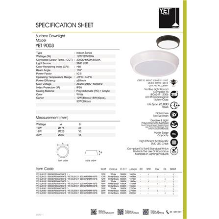 YETPLUS LED SURFACE DOWNLIGHT 9003 30W 6500K WHITE ROUND