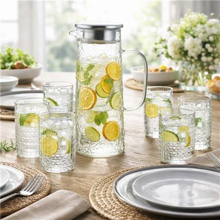 ROYAL 7PC DRINK SET JHXC07349SPX (JUG 1500ML + 6PCS TUMBLER 255ML)