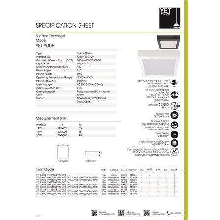 YETPLUS LED SURFACE DOWNLIGHT 9005 30W 6500K WHITE SQUARE