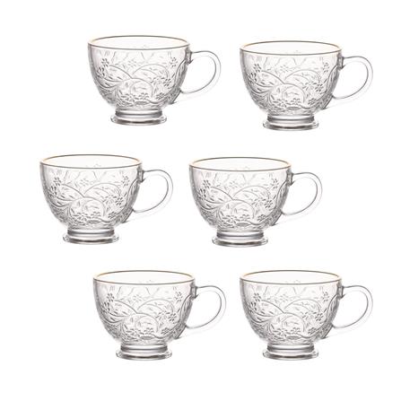 ROYAL DAISY GOLD RIM CUP SET 6-PC  (240ML/8.4OZ) JHXZ40111XC1