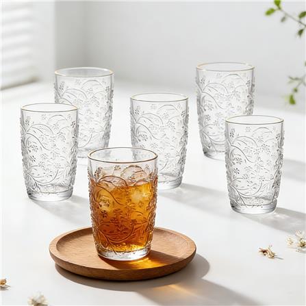 ROYAL DAISY GOLD RIM TUMBLER SET 6PC (370ML/13OZ) JHX04612XC12