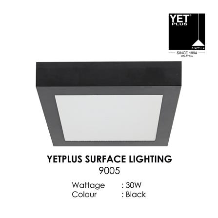 YETPLUS LED SURFACE DOWNLIGHT 9005 30W 6500K BLACK SQUARE