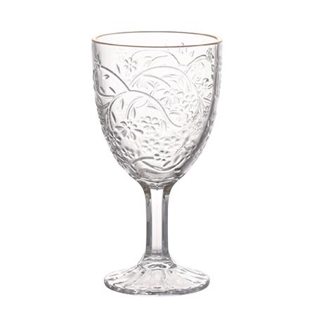 ROYAL DAISY GOLD RIM GLASS GOBLET SET 6PC (310ML/11OZ) JHXR00817XC1