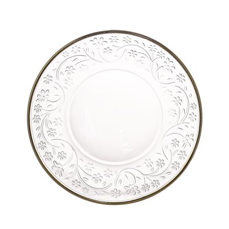 ROYAL DAISY GOLD RIM GLASS PLATE SET 2PCS (19.5CM) JHXPE7201XC1