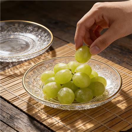 ROYAL DAISY GOLD RIM GLASS PLATE SET 2PCS (19.5CM) JHXPE7201XC1