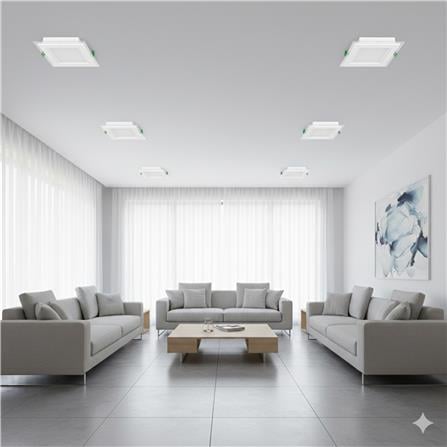 YETPLUS LED RECESSED DOWNLIGHT 5018 18W 3-COLOUR GLASS SQUARE