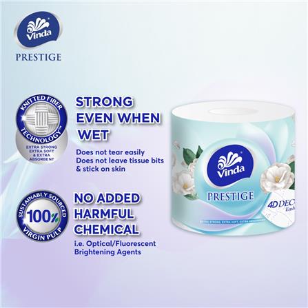 VINDA PRESTIGE 4D CAMELIA TOILET TISSUE 3PLY 16 ROLLS