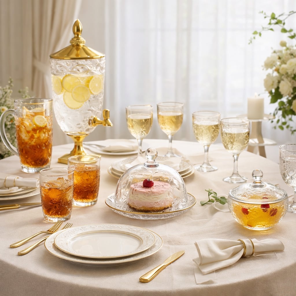 ROYAL DAISY GOLD RIM CAKE PLATE WITH DOME (19.5CM) -JHXTP1029XC1