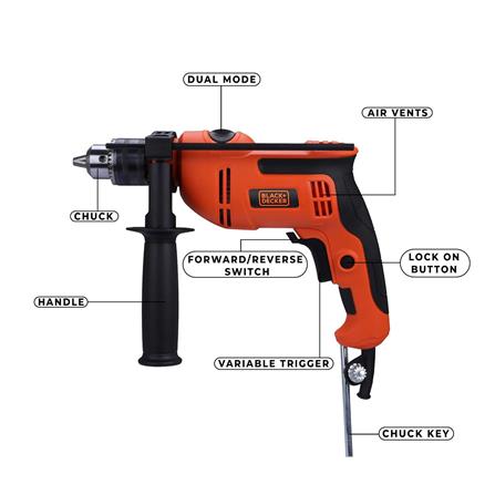 BLACK & DECKER 550W 13MM HAMMER DRILL BOXSET (100PCS ACCESSSORIES) BED550KMPR
