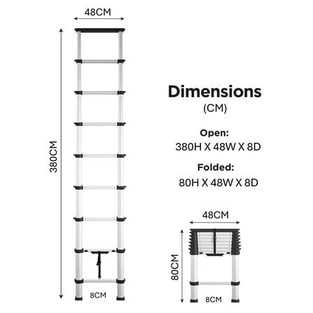 11 STEP TELESCOPIC LADDEER 150KG (380CM)