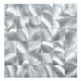 TARA PEEL & STICK ALUMINIUM WALL STICKER 30X30CM SILVER SQ 2S