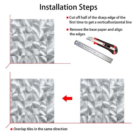 TARA PEEL & STICK ALUMINIUM WALL STICKER 30X30CM SILVER SQ 2S