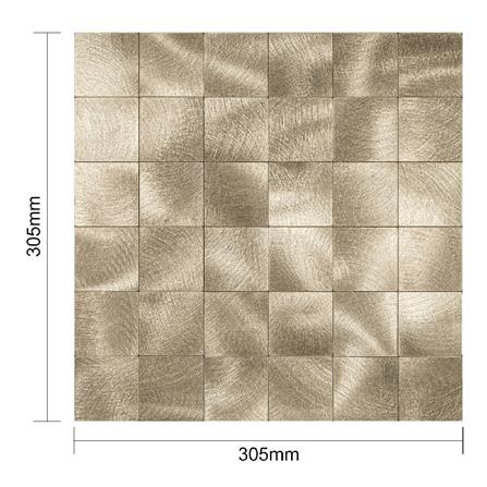 TARA PEEL & STICK ALUMINIUM WALL STICKER 30X30CM GOLD SQ 2S