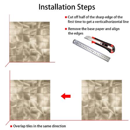 TARA PEEL & STICK ALUMINIUM WALL STICKER 30X30CM GOLD SQ 2S