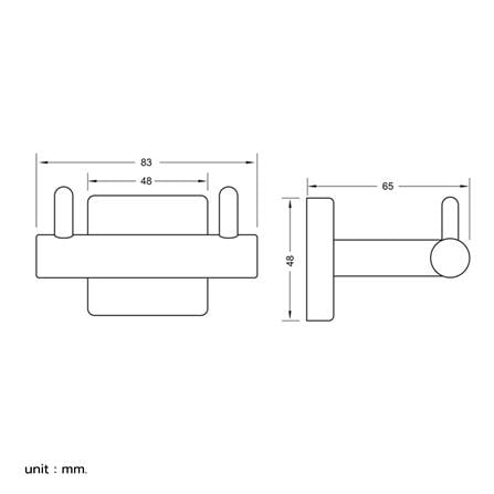 RASLAND TOWEL HOOK W1523-W77-BK BLACK