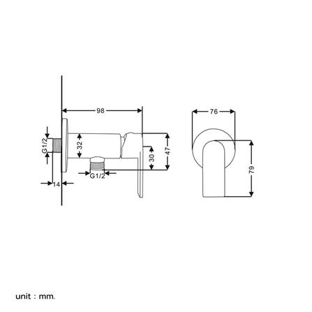 RASLAND STOP VALVE RA C311-637BK