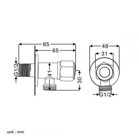 RASLAND 1-WAY STOP VALVE RA KX599 STAINLESS STEEL