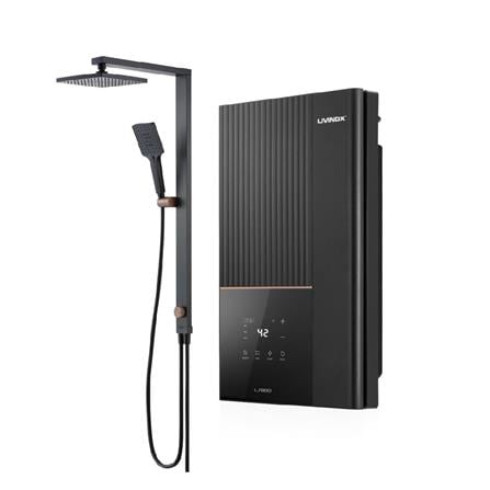 LIVINOX SHOWER HEATER DC PUMP RAIN SHOWER LWH-LS800-DC-RMB MATTE BLACK