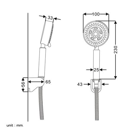 RASLAND HAND SHOWER D414-STAINLESS STEEL