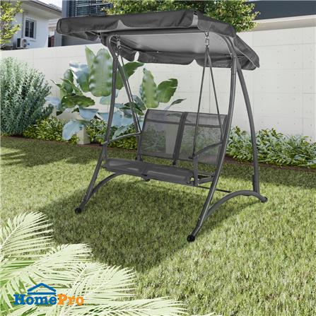 2-SEATER SWING CHAIR SPRING TEXTILENE GREY