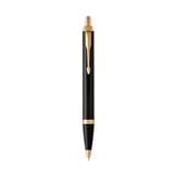 PARKER IM BLACK LACQUER GOLD TRIM BALLPOINT PEN MEDIUM BLACK TB