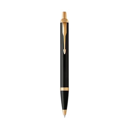 PARKER IM BLACK LACQUER GOLD TRIM BALLPOINT PEN MEDIUM BLACK TB
