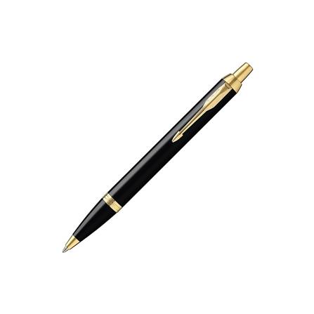 PARKER IM BLACK LACQUER GOLD TRIM BALLPOINT PEN MEDIUM BLACK TB