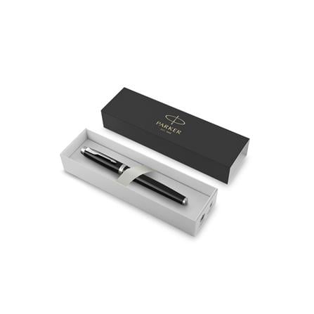 PARKER IM BLACK LACQUER CHROME TRIM ROLLERBALL PEN HD TB