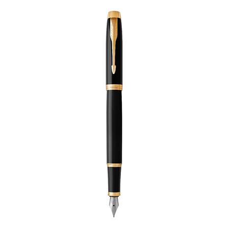 PARKER IM BLACK LACQUER GOLD TRIM FOUNTAIN PEN MEDIUM TB