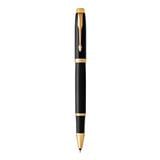 PARKER IM BLACK LACQUER GOLD TRIM ROLLERBALL PEN HD TB