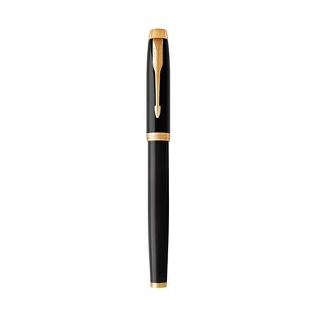 PARKER IM BLACK LACQUER GOLD TRIM ROLLERBALL PEN HD TB