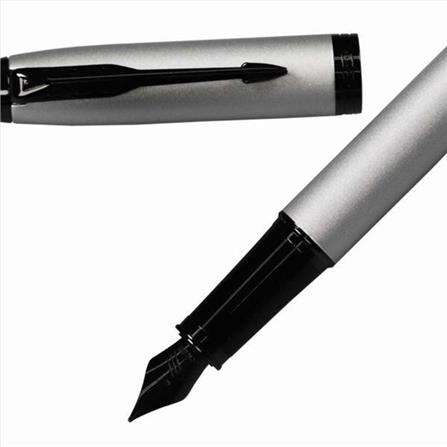 PARKER IM MATTE GREY BLACK TRIM FOUNTAIN PEN FINE+CONVERTER TB
