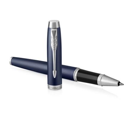PARKER IM MATTE BLUE CHROME TRIM ROLLERBALL PEN HD TB
