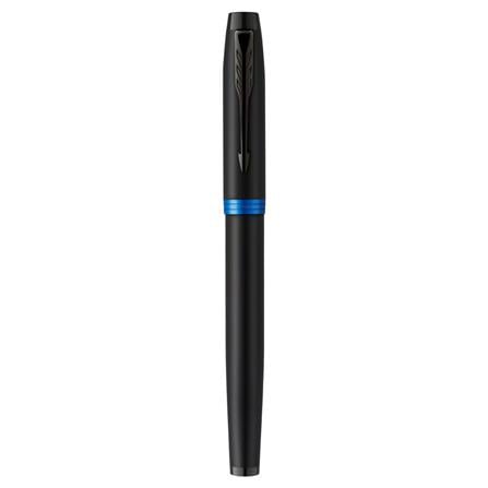 PARKER IM VIBRANT RING MARINE BLUE BLACK TRIM FOUNTAIN PEN FINE+CONVERTER TB