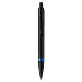 PARKER IM VIBRANT RING MARINE BLUE BLACK TRIM BALLPOINT PEN MEDIUM BLACK TB