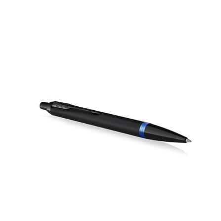 PARKER IM VIBRANT RING MARINE BLUE BLACK TRIM BALLPOINT PEN MEDIUM BLACK TB