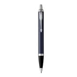 PARKER IM MATTE BLUE CHROME TRIM BALLPOINT PEN MEDIUM BLACK TB