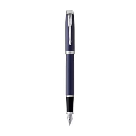 PARKER IM MATTE BLUE CHROME TRIM FOUNTAIN PEN MEDIUM TB