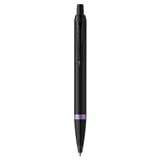 PARKER IM VIBRANT RING AMETHYST PURPLE BLACK TRIM BALLPOINT PEN MEDIUM BLACK TB