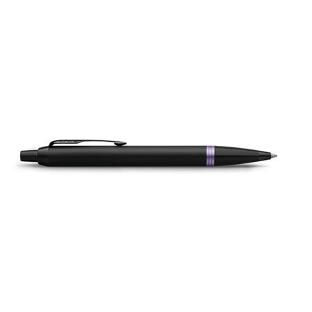 PARKER IM VIBRANT RING AMETHYST PURPLE BLACK TRIM BALLPOINT PEN MEDIUM BLACK TB